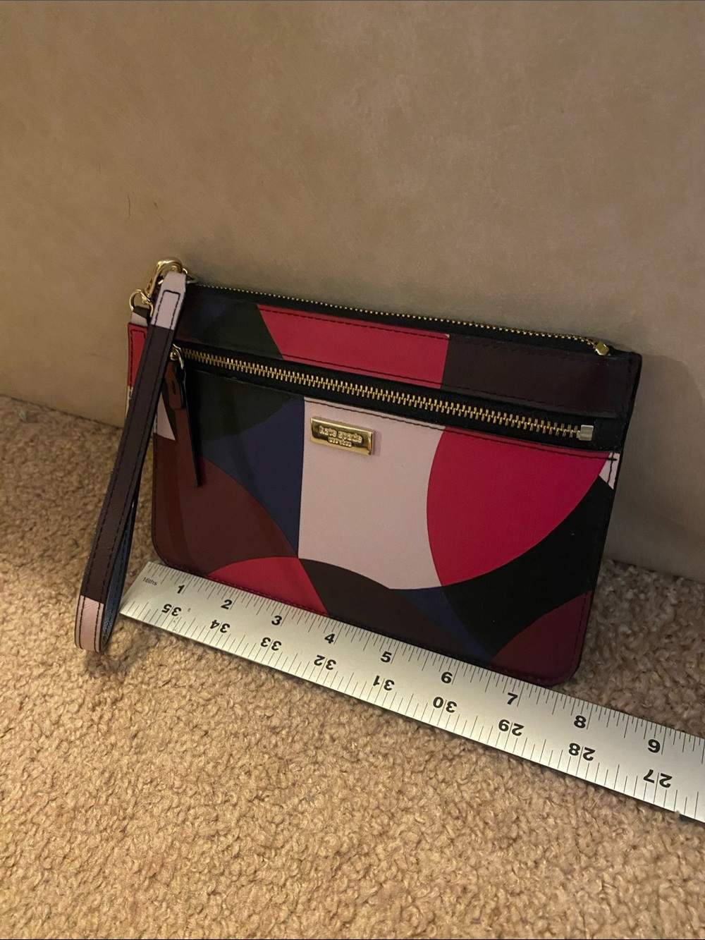kate spade Multicolor Geometric Wristlet - Pink, Red, Black, Blue